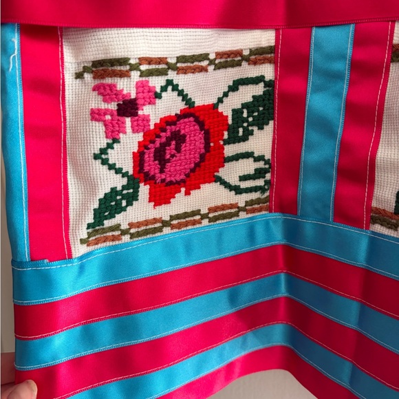 Handmade Embroidered Mexican Huipil Top Dress Oaxaca Hand Sewn Artisan Vintage - Picture 6 of 10